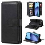 For iPhone 17 Air Multi-Function Wallet 10 Card Slots Leather Phone Case(Black)