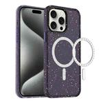 For iPhone 15 Pro Max Colorful Ink-splash Magsafe PC Hybrid TPU Phone Case(Purple)