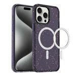 For iPhone 15 Pro Colorful Ink-splash Magsafe PC Hybrid TPU Phone Case(Purple)