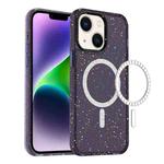 For iPhone 14 Plus Colorful Ink-splash Magsafe PC Hybrid TPU Phone Case(Purple)