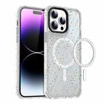 For iPhone 14 Pro Colorful Ink-splash Magsafe PC Hybrid TPU Phone Case(White)