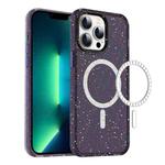 For iPhone 13 Pro Max Colorful Ink-splash Magsafe PC Hybrid TPU Phone Case(Purple)