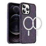 For iPhone 12 Pro Colorful Ink-splash Magsafe PC Hybrid TPU Phone Case(Purple)