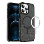 For iPhone 12 Pro Max Colorful Ink-splash Magsafe PC Hybrid TPU Phone Case(Black)