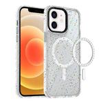 For iPhone 11 Colorful Ink-splash Magsafe PC Hybrid TPU Phone Case(White)