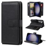 For Samsung Galaxy S25+ / S24+ 5G Multi-Function Wallet 10 Card Slots Leather Phone Case(Black)