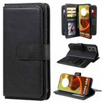 For Motorola Moto G85 Multi-Function Wallet 10 Card Slots Leather Phone Case(Black)