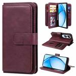 For OPPO A60 4G Multi-Function Wallet 10 Card Slots Leather Phone Case(Claret)