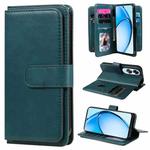 For OPPO A60 4G Multi-Function Wallet 10 Card Slots Leather Phone Case(Dark Green)