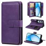 For OPPO A60 4G Multi-Function Wallet 10 Card Slots Leather Phone Case(Violet)