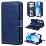 For OPPO A60 4G Multi-Function Wallet 10 Card Slots Leather Phone Case(Dark Blue)