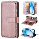 For OPPO A60 4G Multi-Function Wallet 10 Card Slots Leather Phone Case(Rose Gold)