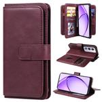 For OPPO A3 Pro 5G / A3 Pro India Multi-Function Wallet 10 Card Slots Leather Phone Case(Claret)