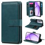 For OPPO A3 Pro 5G / A3 Pro India Multi-Function Wallet 10 Card Slots Leather Phone Case(Dark Green)