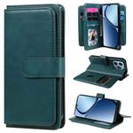 For Realme C63 / C61 / Note 60 Multi-Function Wallet 10 Card Slots Leather Phone Case(Dark Green)