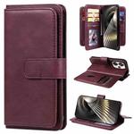 For Xiaomi Poco F6 Multi-Function Wallet 10 Card Slots Leather Phone Case(Claret)