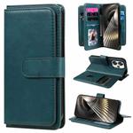 For Xiaomi Poco F6 Multi-Function Wallet 10 Card Slots Leather Phone Case(Dark Green)