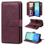 For Redmi 13 4G Global Multi-Function Wallet 10 Card Slots Leather Phone Case(Claret)
