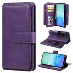 For Redmi 13 4G Global Multi-Function Wallet 10 Card Slots Leather Phone Case(Violet)