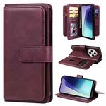 For Redmi 14C 4G Global Multi-Function Wallet 10 Card Slots Leather Phone Case(Claret)