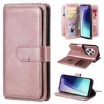 For Redmi 14C 4G Global Multi-Function Wallet 10 Card Slots Leather Phone Case(Rose Gold)