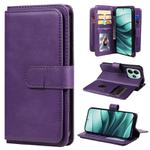 For Redmi Note 14 5G Multi-Function Wallet 10 Card Slots Leather Phone Case(Violet)