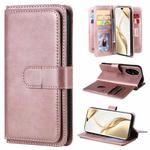 For Honor 200 Pro Multi-Function Wallet 10 Card Slots Leather Phone Case(Rose Gold)