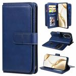 For Honor 200 Multi-Function Wallet 10 Card Slots Leather Phone Case(Dark Blue)