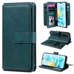 For Honor 200 Lite Global Multi-Function Wallet 10 Card Slots Leather Phone Case(Dark Green)