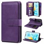 For Honor 200 Lite Global Multi-Function Wallet 10 Card Slots Leather Phone Case(Violet)