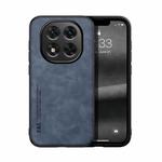 For Redmi Note 14 Pro+ 5G Skin Feel Magnetic Leather Back Phone Case(Blue)