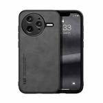 For Redmi K80 Pro Skin Feel Magnetic Leather Back Phone Case(Dark Grey)