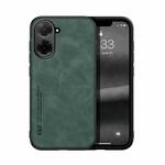 For Redmi A5 4G 171.7mm / Xiaomi Poco C71 Skin Feel Magnetic Leather Back Phone Case(Green)