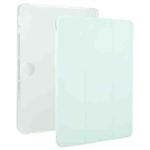 For OnePlus Pad 2 Tri-fold Clear TPU Smart Leather Tablet Case with Pen Slot(Light Green)