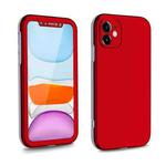 For iPhone 11 Two Color Full Protective 3-in-1 Phone Case(Red)