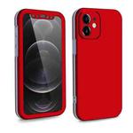 For iPhone 12 mini Two Color Full Protective 3-in-1 Phone Case(Red)