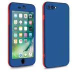 For iPhone 8 Plus / 7 Plus Two Color Full Protective 3-in-1 Phone Case(Blue)