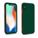 For iPhone XS / X Two Color Full Protective 3-in-1 Phone Case(Dark Green)