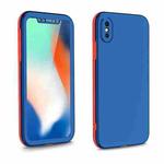 For iPhone XS Max Two Color Full Protective 3-in-1 Phone Case(Blue)