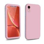 For iPhone XR Two Color Full Protective 3-in-1 Phone Case(Pink)