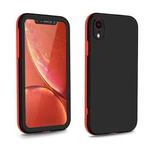 For iPhone XR Two Color Full Protective 3-in-1 Phone Case(Black)