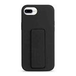 For iPhone 8 Plus / 7 Plus Liquid Silicone Holder Phone Case(Black)