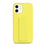 For iPhone 11 Liquid Silicone Holder Phone Case(Yellow)