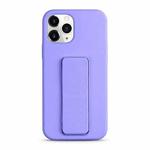 For iPhone 11 Pro Liquid Silicone Holder Phone Case(Light Purple)