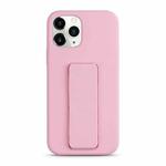 For iPhone 11 Pro Liquid Silicone Holder Phone Case(Pink)