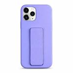 For iPhone 11 Pro Max Liquid Silicone Holder Phone Case(Light Purple)