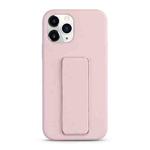 For iPhone 11 Pro Max Liquid Silicone Holder Phone Case(Sand Pink)