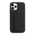 For iPhone 11 Pro Max Liquid Silicone Holder Phone Case(Black)