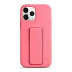 For iPhone 11 Pro Max Liquid Silicone Holder Phone Case(Rose Pink)