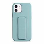 For iPhone 12 Liquid Silicone Holder Phone Case(Sky Blue)